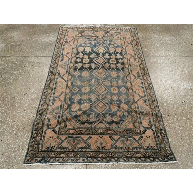 Galerie Shabab Collection Mid-20th Century Persian Malayer Throw Rug For Sale - Image 4 of 9