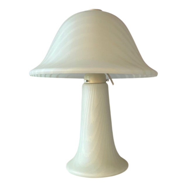 Mushroom Lamp White with Zebra Pattern from Peill & Putzler For Sale