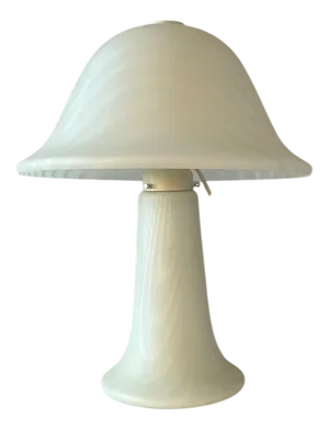 Mushroom Lamp White with Zebra Pattern from Peill & Putzler