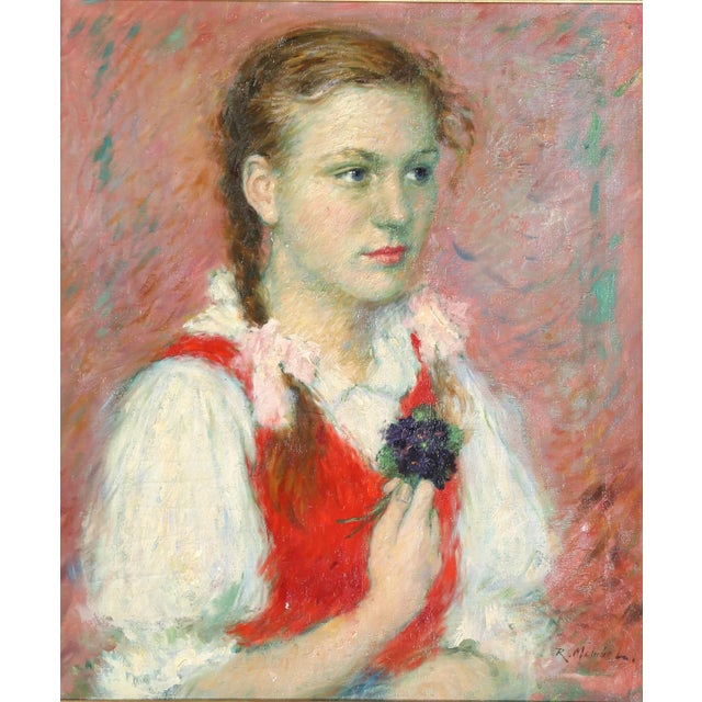Portrait of a Girl Lajos Rezes Molnár Hungarian (1896–1989) Oil on Canvas, signed l.r. Size: 24 x 20 in. (60.96 x 50.8 cm)...