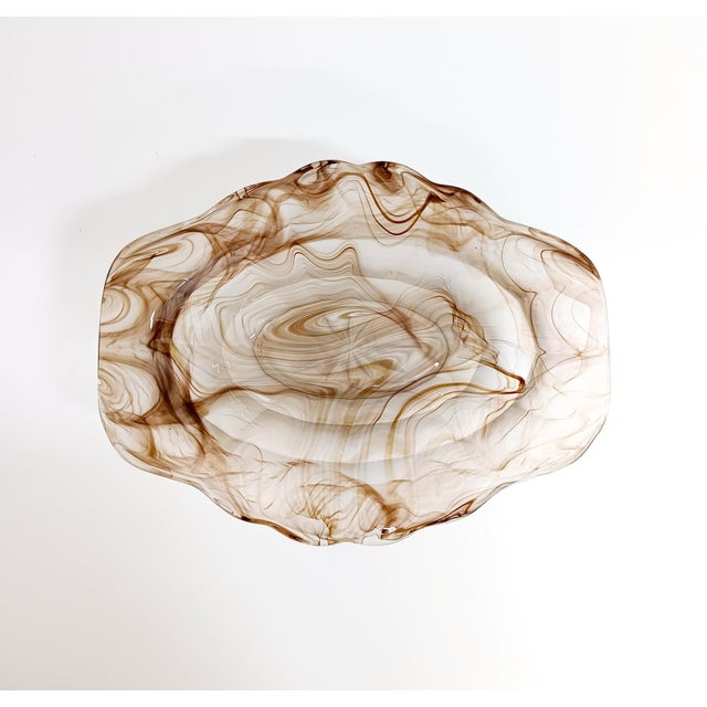Brown Sepia Calcedony Glass Trinket Bowl by George Davidson, UK, 1940s For Sale - Image 8 of 12