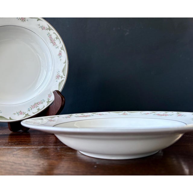 Vintage Wyndham China Soup Bowl in Lizbeth 341 Pattern 8 5/8" — Pink Roses For Sale In Miami - Image 6 of 10