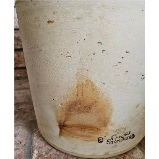 Antique 1900s Corona Stoneware Edinburgh Whiskey Crock Jug 14 Inches For Sale - Image 11 of 13