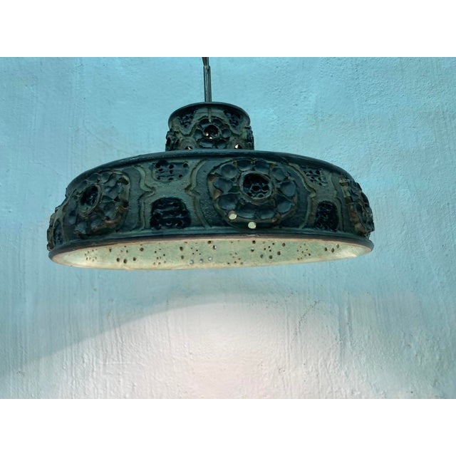 Danish Studio Ceramic Pendant Lamp by Jette Hellerøe, 1970s For Sale - Image 15 of 18