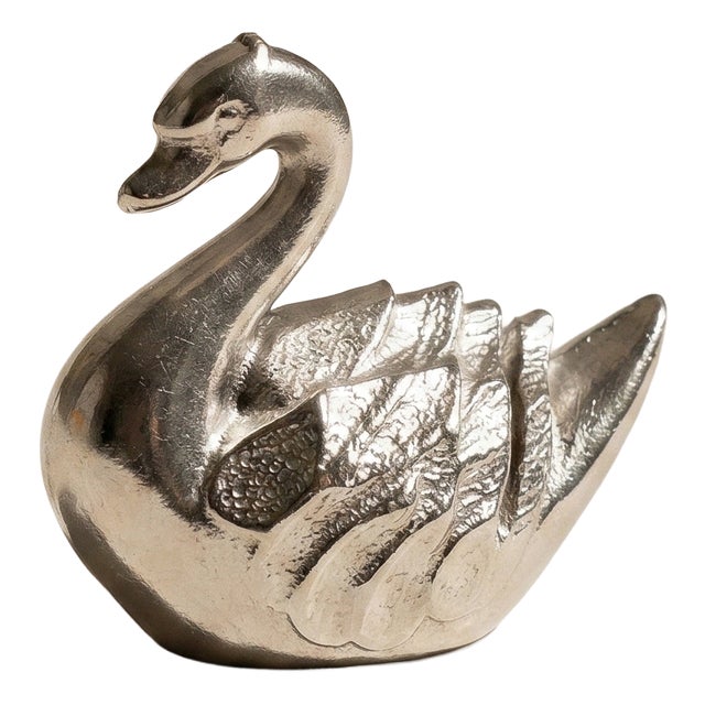 Vintage Metal Swan Place Cards, 1980s, Set of 60 For Sale