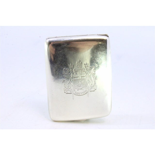 Silver Matchbook with Coat of Arms and Hinged Lid For Sale - Image 4 of 8