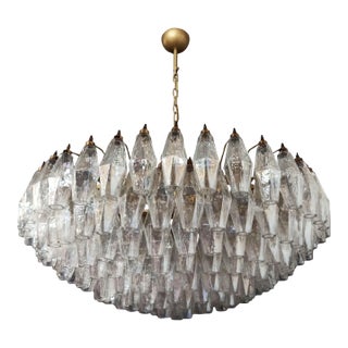 Murano Glass 185 Transparent Glass Chandelier For Sale