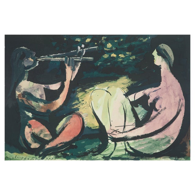 Pablo Picasso, The Double Flute, Lithograph and Stencil For Sale