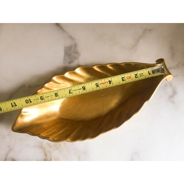 Art Deco 1950s Gold Leaf Shaped Dish - Pickard "Celery" Dish For Sale - Image 3 of 3