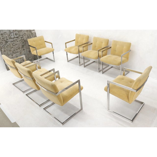 Set of 8 Chrome Milo Baughman Attributed Dining Chairs For Sale - Image 9 of 13