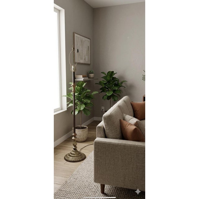 1950s Wescal Victorian Revival Floor Lamp (#10) Solid Brass For Sale In San Antonio - Image 6 of 6