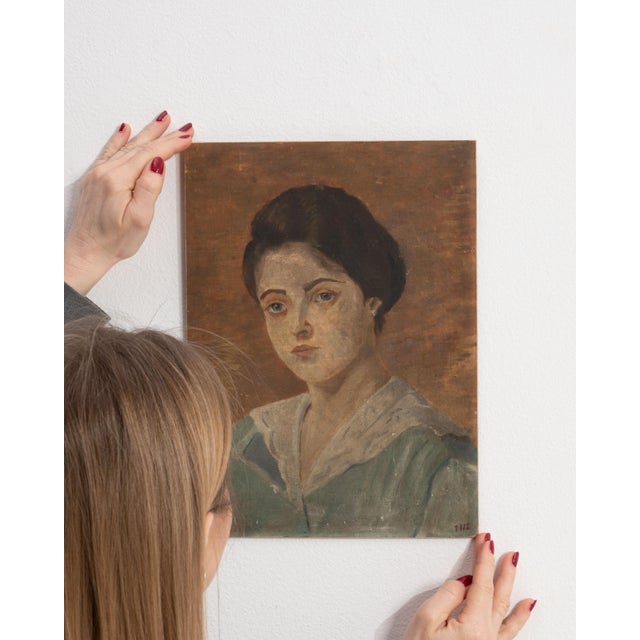 1910s France Brown Wood Painting For Sale - Image 13 of 15