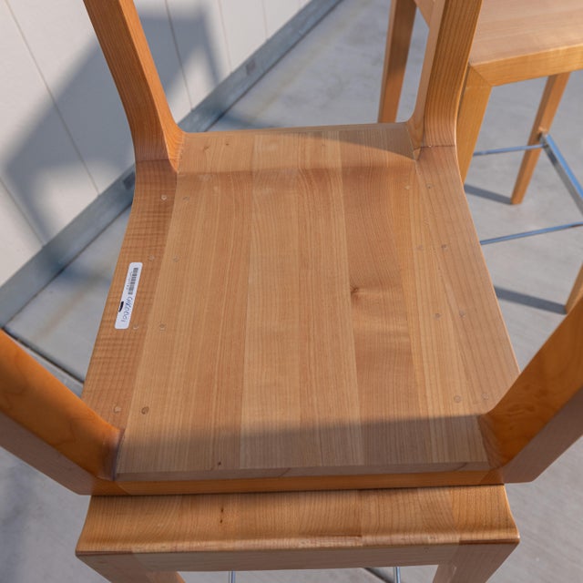 Attributed to Bernhardt Design "Vanish" Solid Maple Bar Stools, Set of 3 For Sale - Image 10 of 16