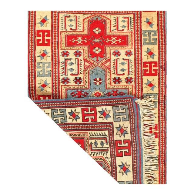 Traditional Multi Color Fine Hand Knotted Vintage Turkish Rug 2'6'' X 4'2'' For Sale - Image 3 of 4