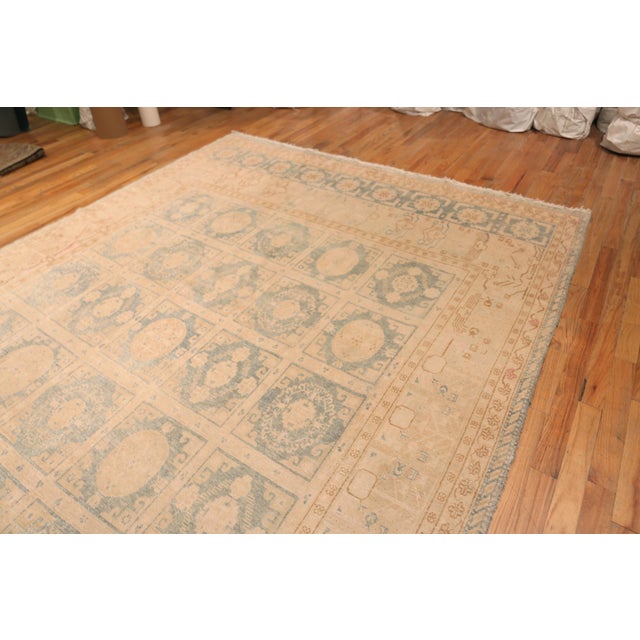 Delicate Antique East Turkestan Ivory Khotan Rug, Country of Origin: East Turkestan, Circa Date: 1920