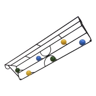 Wall Coat Rack in Steel Frame with Colored Balls in the style of Roger Feraud, 1950s For Sale