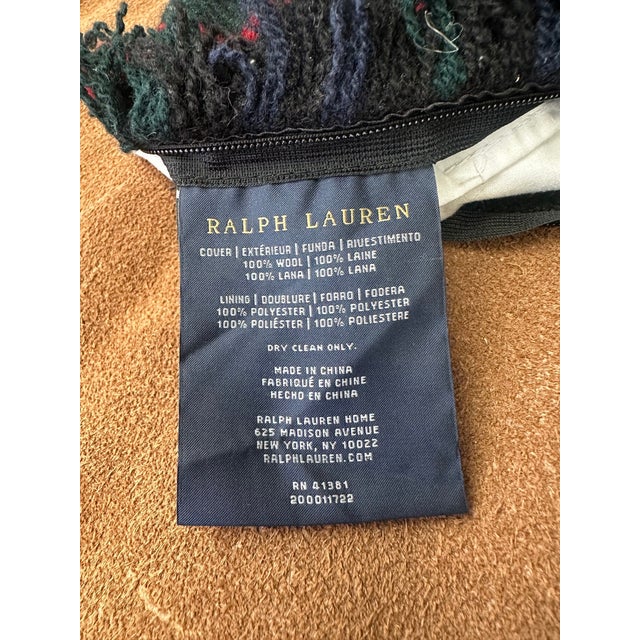 Pair of Vintage Ralph Lauren Wool Tartan Fringed Pillows For Sale - Image 18 of 18