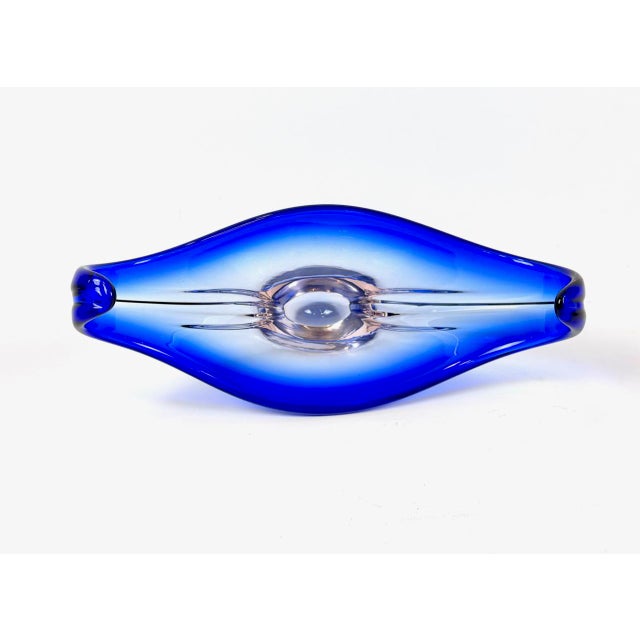 Mid-Century Modern Vintage Murano Blue Glass Bowl, 1960s For Sale - Image 3 of 10