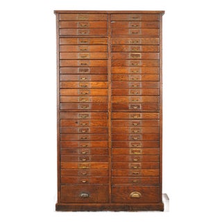 Antique 48 Drawer Oak Office Storage Cabinet For Sale