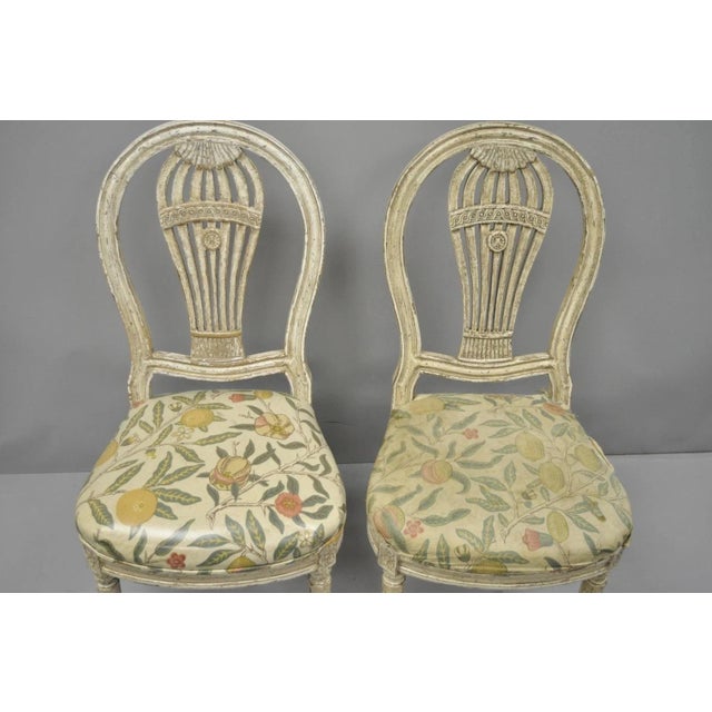Vintage French Louis XVI Montgolfier Hot Air Balloon Dining Chairs - Set of 6 For Sale In Philadelphia - Image 6 of 12