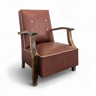 Vintage Faux Leather Armchair, 1950s For Sale