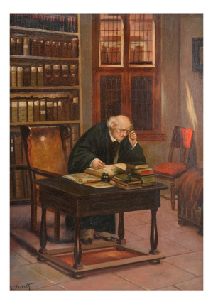 Lasarre Judavics-Paneth, Scholar in His Study, 1902, Oil Painting