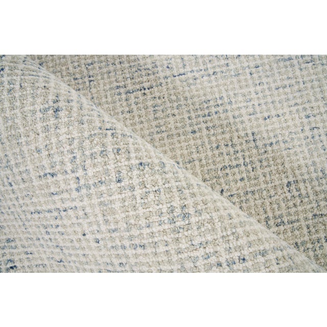Exquisite Rugs Exquisite Rugs George Tufted New Zealand Wool & Cotton Light Blue/Ivory Rug-6'X9' For Sale - Image 4 of 7