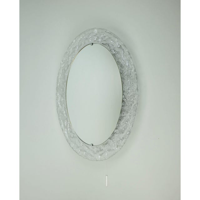 Acrylic Frame Ice Glass Decor Back Lit Wall Mirror from Erco, 1970s For Sale - Image 4 of 11