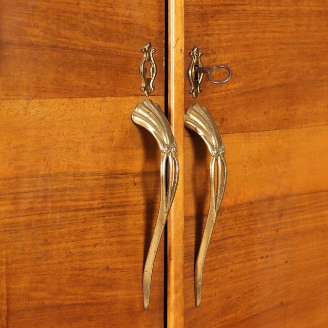 Tan Wardrobe Cabinet in Wood, 1940s For Sale - Image 8 of 11