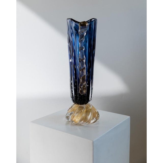 Metal Vintage Murano Glass Vase by Barovier, 1960s For Sale - Image 7 of 15