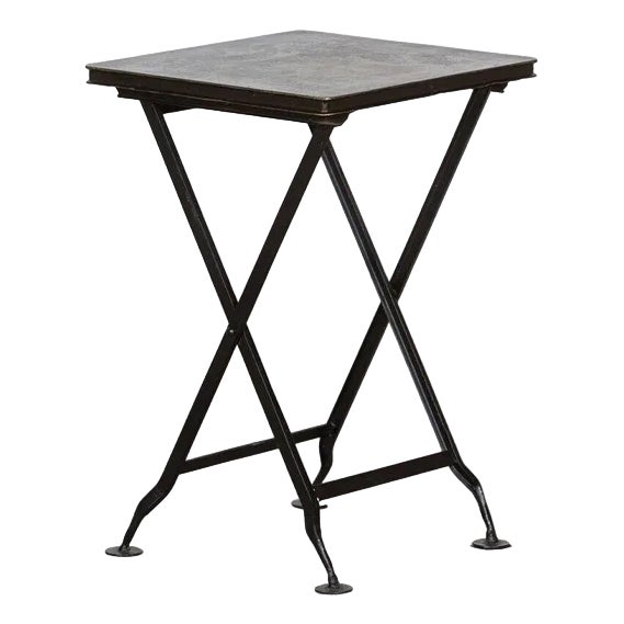 Chinoiserie Iron Folding Side Table, 1950s For Sale