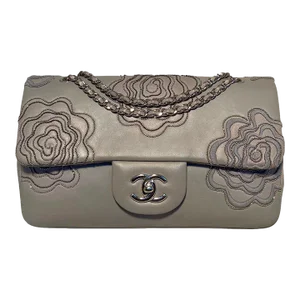 Chanel Camellia Follies Embroidered Medium Classic Flap