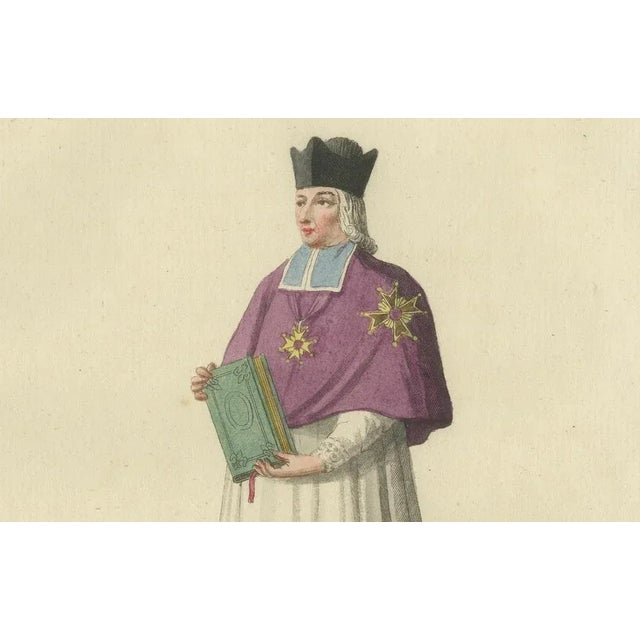 Ecclesiastical Knight of the Order of Our Lady of Mount Carmel and St. Lazarus, 1791, Paper For Sale - Image 3 of 6