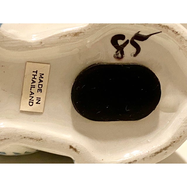 Blue Vintage Porcelain Bunny Coin Bank For Sale - Image 8 of 12