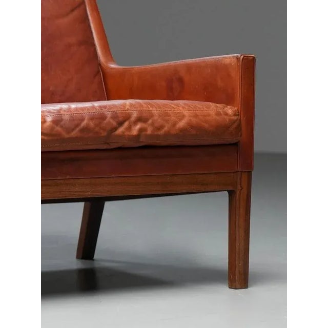 2-Seater Sofa in Cognac Leather by Kai Lyngfeldt Larsen, Denmark, 1960s For Sale - Image 4 of 16
