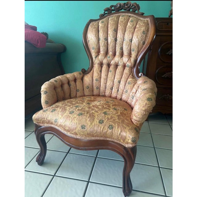 Mid 19th Century 19th Century Rococo Revival Carved Armchair – Attributed to John Henry Belter For Sale - Image 5 of 7