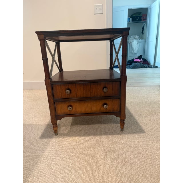Ethan Allen King Sleigh Bed + 2 Matching Nightstands For Sale - Image 9 of 15