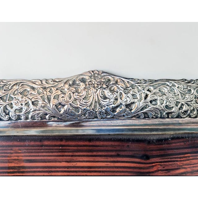 Mid-Century Modern Dutch Silver-Plated and Mahogany Serving Tray by Hooijkaas of Schoonhoven, 1950s For Sale - Image 15 of 18