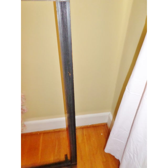Wood Antique Ornate Victorian Ebonized With Gold Accents Fire Screen For Sale - Image 7 of 9