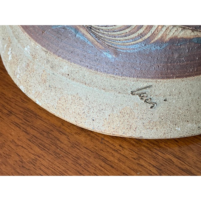 Southwestern / Native American Carved Flat Sided Water Jug earthenWare Pottery Vase -Signed For Sale - Image 11 of 11
