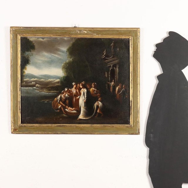 Oil on canvas. The scene recounts the biblical episode from the book of Exodus in which the baby Moses, whom his mother...
