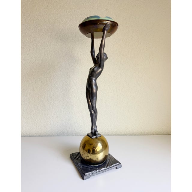Art Deco Frankart Floor Ashtray "Standing Nude on Ball", 1920s For Sale In Sacramento - Image 6 of 17