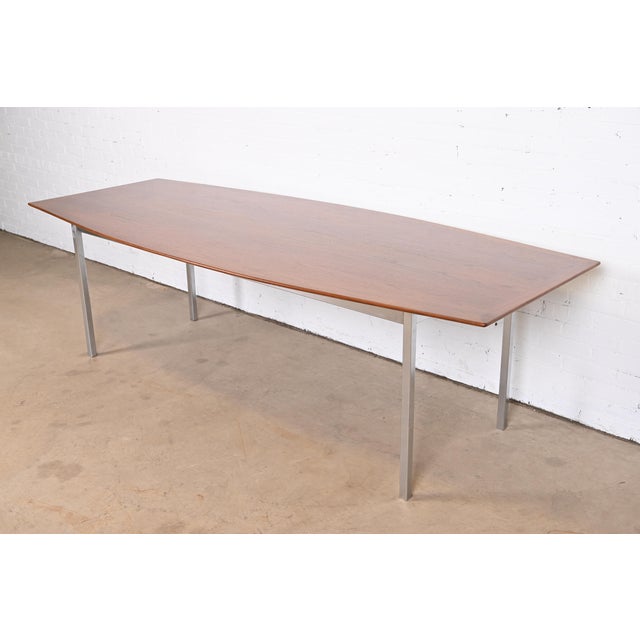 Florence Knoll MidCentury Modern Walnut Boat Shaped Conference or