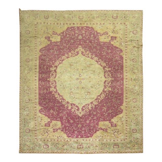 Plum Color Early 20th Century Antique Turkish Ghiordes Rug For Sale