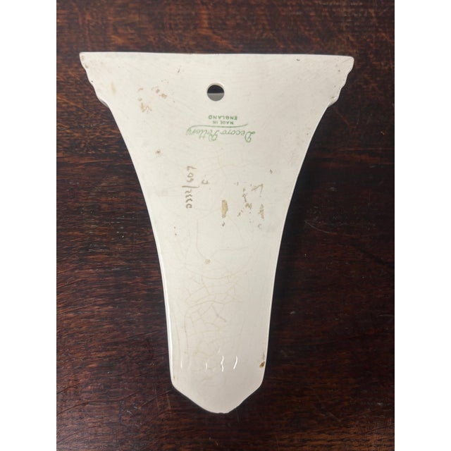 Art Deco English Ceramic Wall Pocket With Floral Motif For Sale - Image 4 of 5