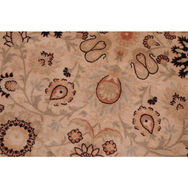 1990s Shabby Chic 1990's Beige/Green Wool Rug - 8'1'' X 10'3'' For Sale - Image 5 of 9