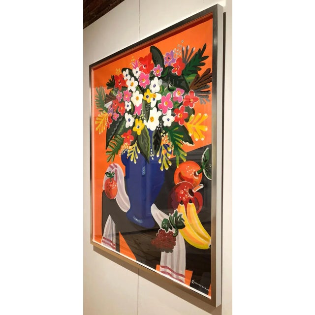 Glass Bouquet, Pop Art Style and Classical, Framed Colorful Still-Life Flower Painting, 2018 For Sale - Image 7 of 11
