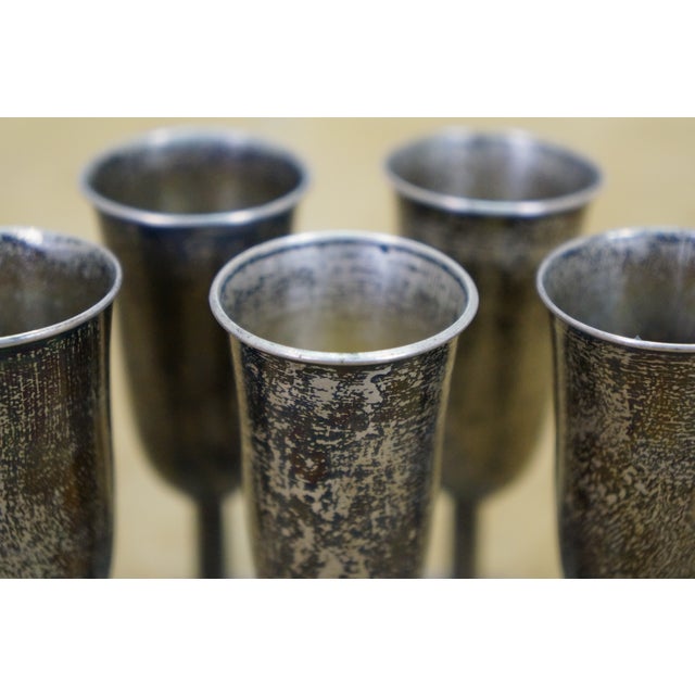 Antique Webster & Co Sterling Silver 925 Cordial Shot Glasses 79g 3.25" - Set of 5 For Sale - Image 6 of 11