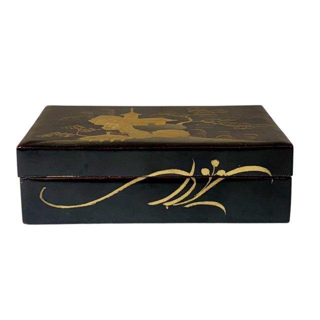 Early 19th Century Chinese Black Lacquer Box For Sale - Image 9 of 10