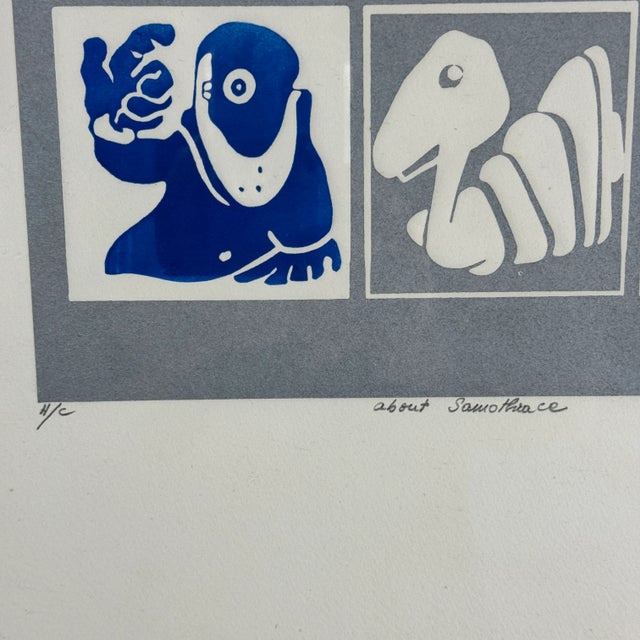 Paper Jean Sariano Signed, Numbered & Dedicated Artist Proof Relief Print Artwork Depicting 12 Whimsical Characters For Sale - Image 7 of 9